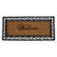 Black and Natural Coir Rectangular "Welcome" Doormat 22" x 48"