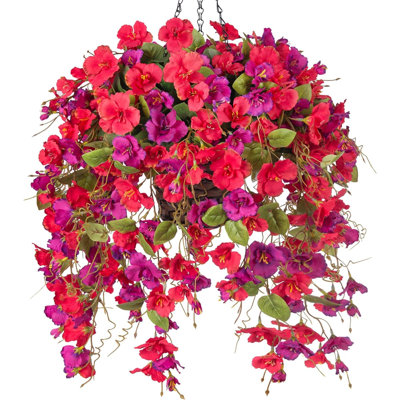 Faux paniers à fleurs artificiels pour décoration d'extérieur