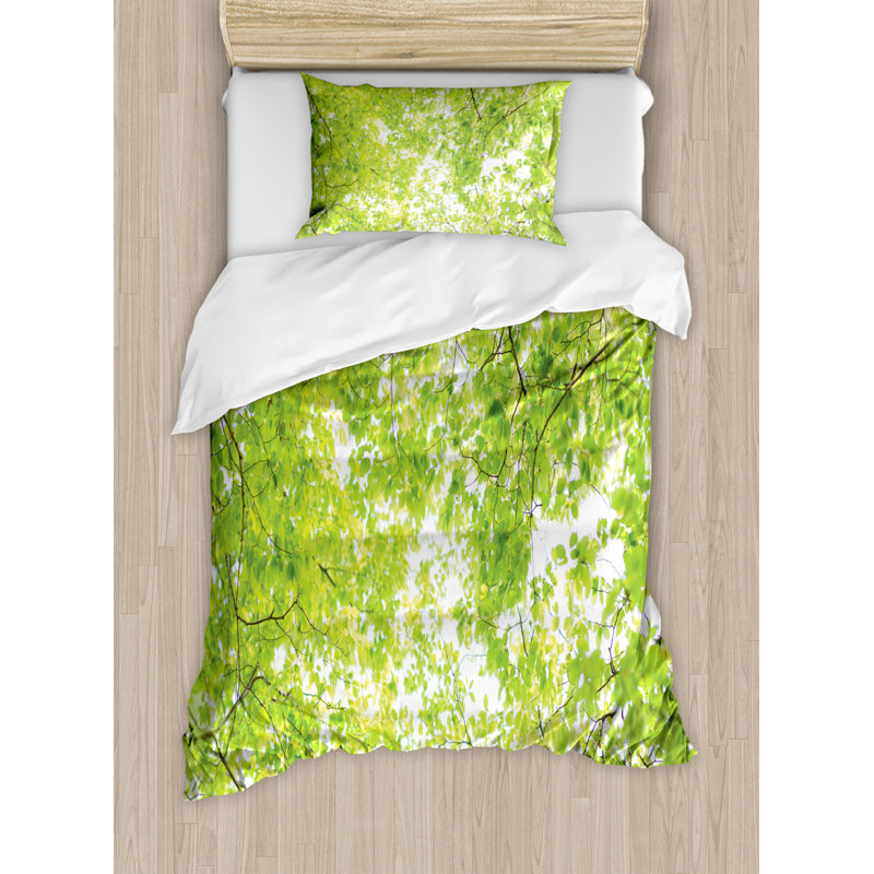Rustic Polyester Floral Duvet Cover, Twin Duvet Cover + 1 Sham