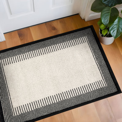 Modern Abstract Area Rug Soft Bordered Design