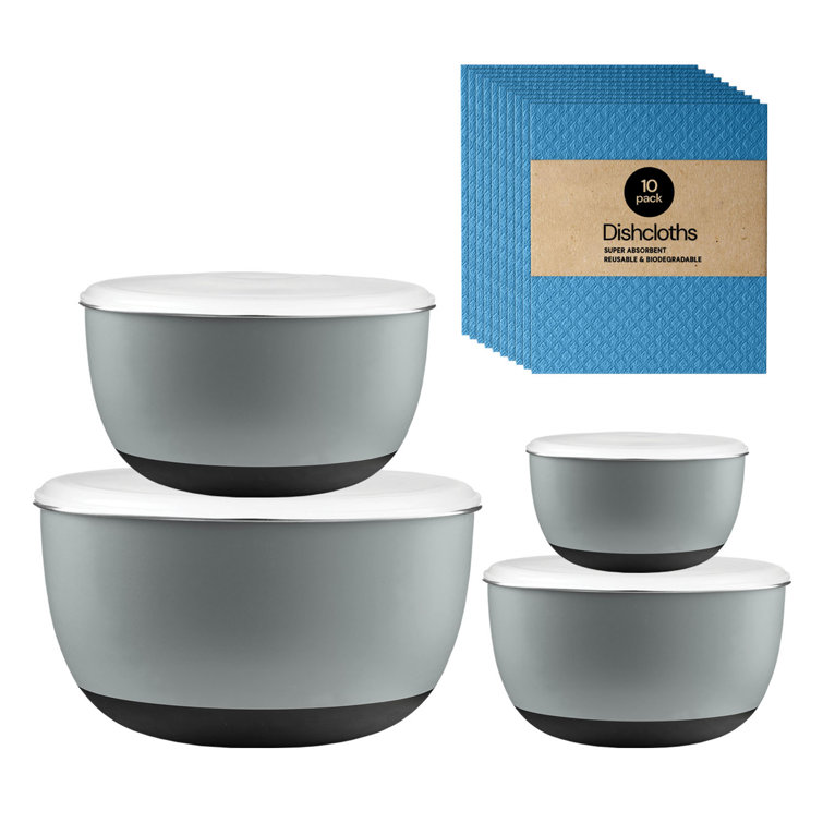 Sterilite 8-Piece Plastic Kitchen Bowl Mixing Set with Lids (18 Pack)