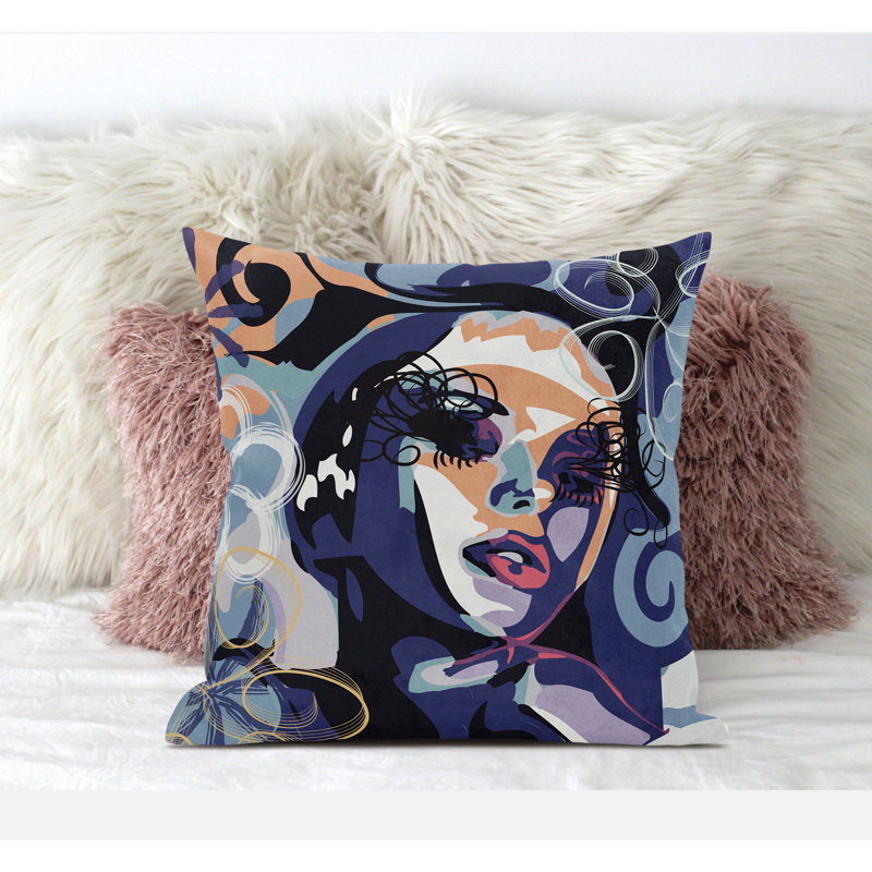 Outdoor Reversible Throw Pillow, 18" H x 18" W