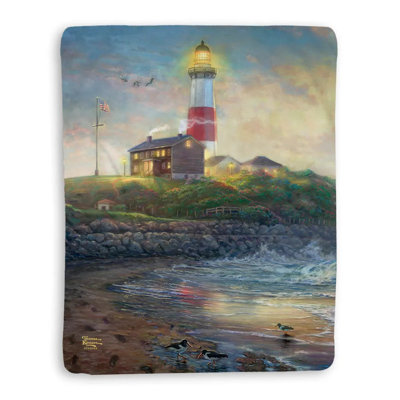 Thomas Kinkade Light of Hope Sherpa Throw Blanket