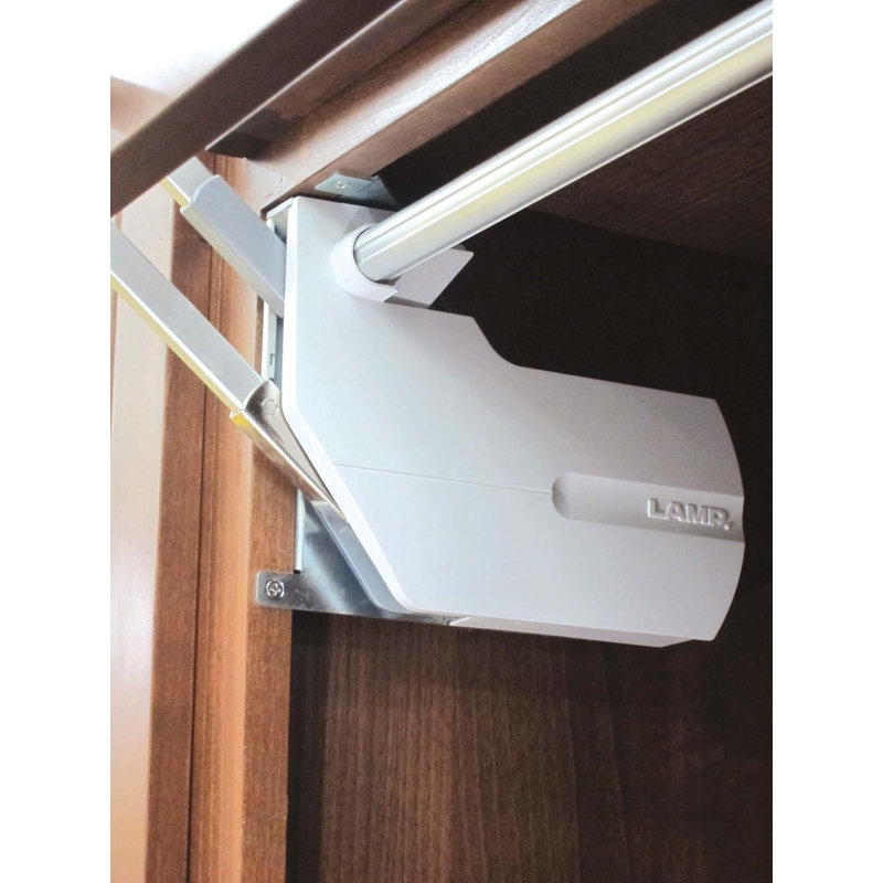 Support de couvercle à ouverture vers le haut et fermeture amortie Sugatsune pour portes de 9,5 à 11 kg (20,94 à 24,25 lb) - SLU-ELAN-H4, finition gris pâle