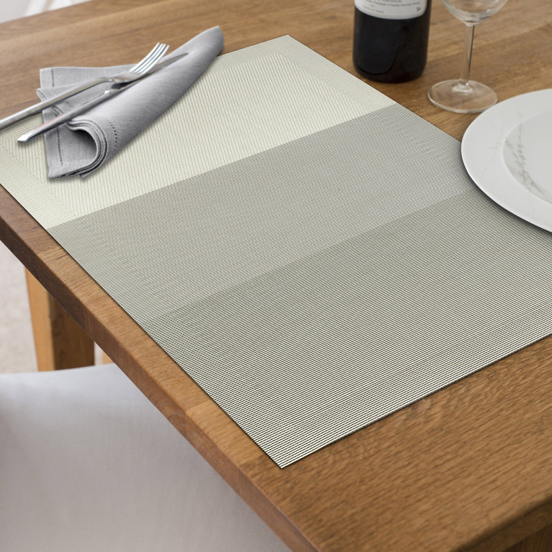 PVC Geometric Placemat, Gray