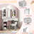 Kids Vanity With 3-color Led Lights, Vanity Set With Mirror And Stool, 2 In 1 Princess Pretend Play Makeup Dressing Table With Open Shelves, Storage Cabinet, Drawer (gray)-435455330