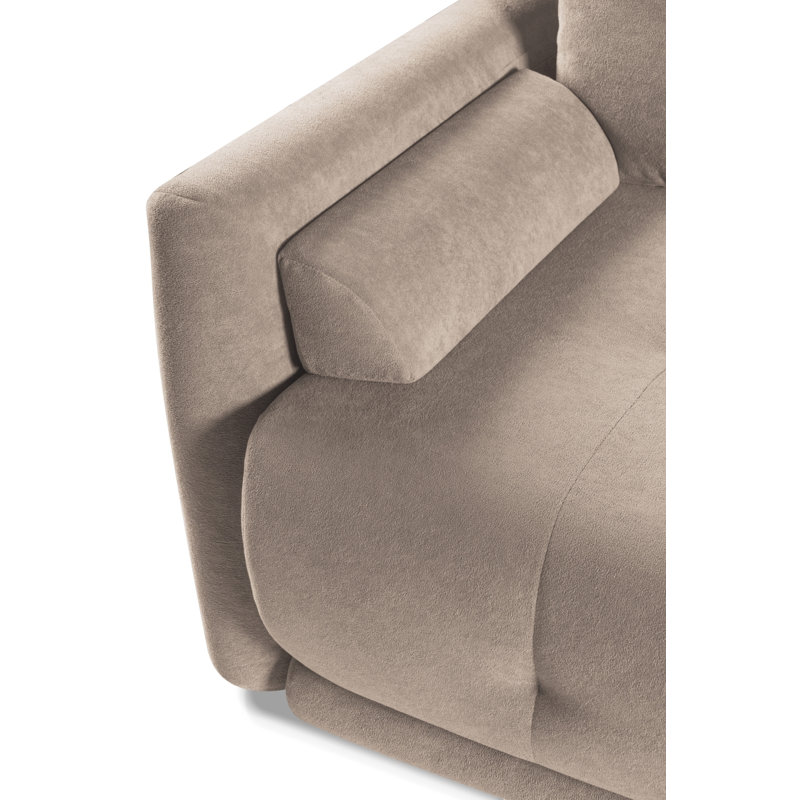 3 Seater Velvet Sofa Bed, Beige