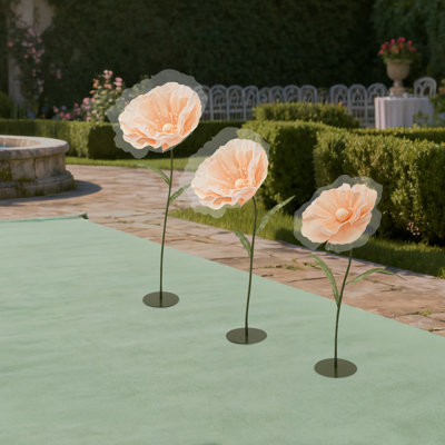 Set Of 3 Giant Artificial Flower Arrangements, Statement Wedding Aisle Decor & Large Faux Floral Centerpieces