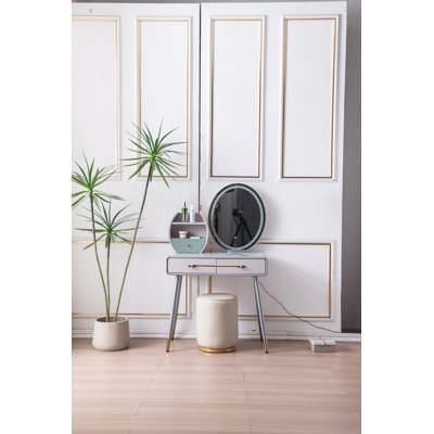 Coiffeuse simple avec tabouret et miroir