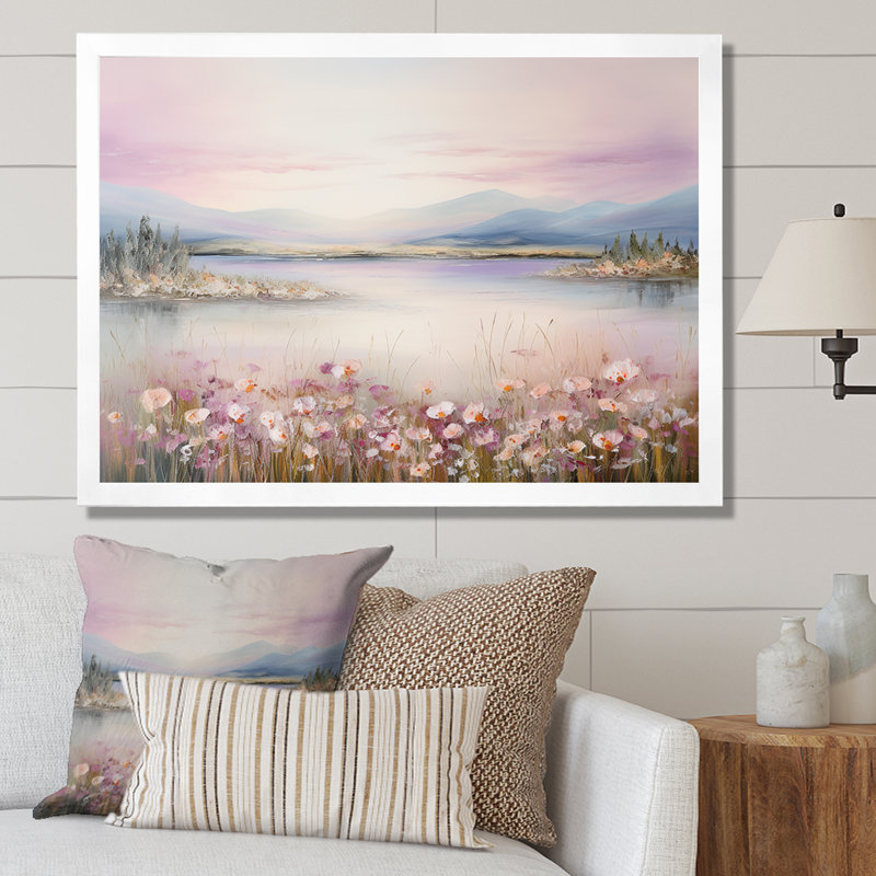 «Meadow Smog Charm», reproduction sur toile, H 30 po x l 40 po x P 1,5 po, Cadre simple blanc