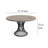 47-Inch Round Farmhouse Dining Table with Hourglass Metal Base, Grey Wood Finish for Modern Rustic Interiors-1807005934-1749463401