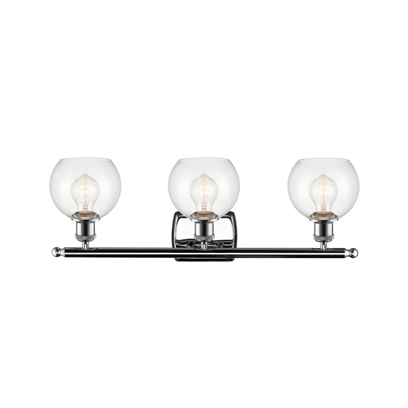 Éclairage pour salle de bain 3 lumières Cindi, Incandescente, Transparent, Chrome poli