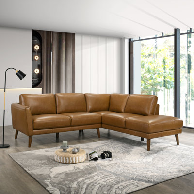 Mouloud 2-Piece Genuine Leather Sectional