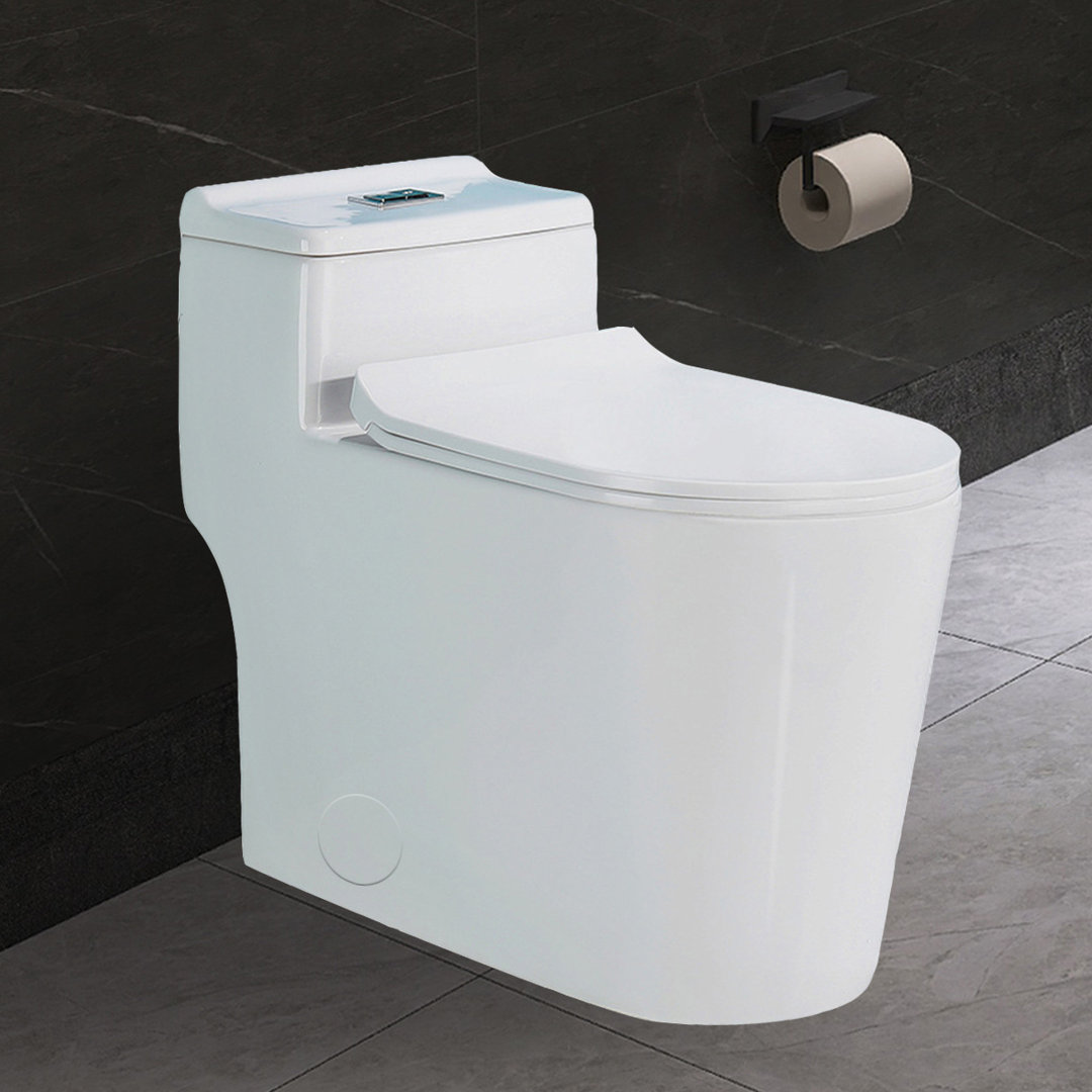 Wonchael Elongated One Piece Toilet 10" Rough-in Comfort Height, White Wonchael