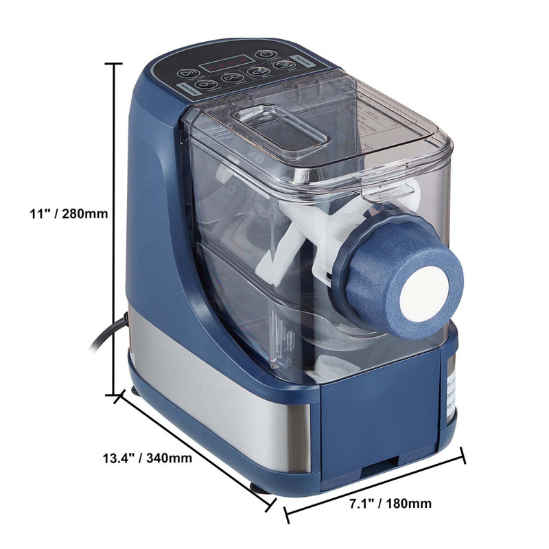 Blue Electric Pasta Maker with 8 Molds and Accessories