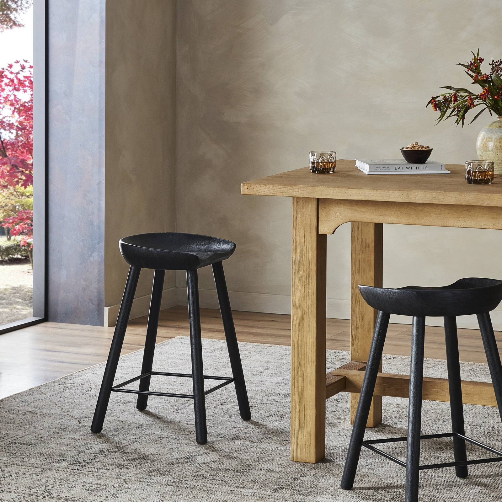 Casimer Bar and Counter Stool, Matte Black, Counter Stool (26.75” Seat Height)