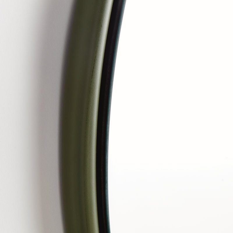 Miroir Orvis rond vert olive biseauté grand, Vert, 33,5 po x 33,5 po