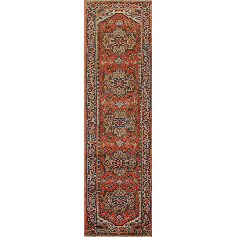 Tapis de couloir indien orange 3x12