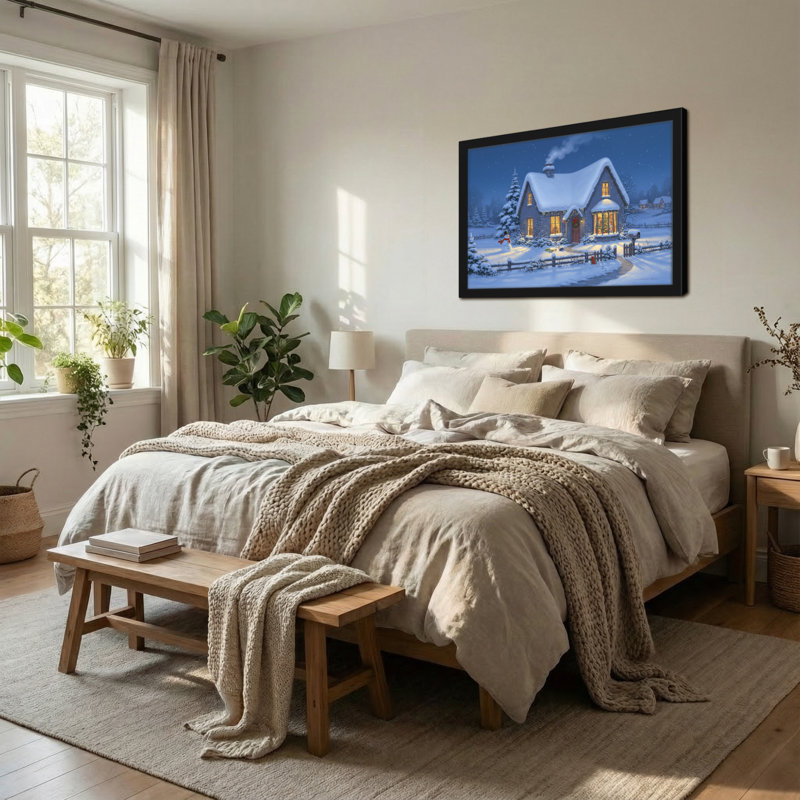 Scène de Noël de Noël en hiver, H 16 po x l 24 po