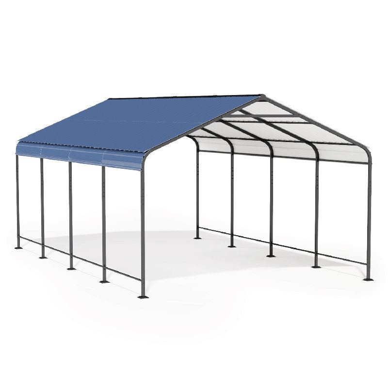 Abri d'auto 20 x 12 pi avec toit en acier galvanisé