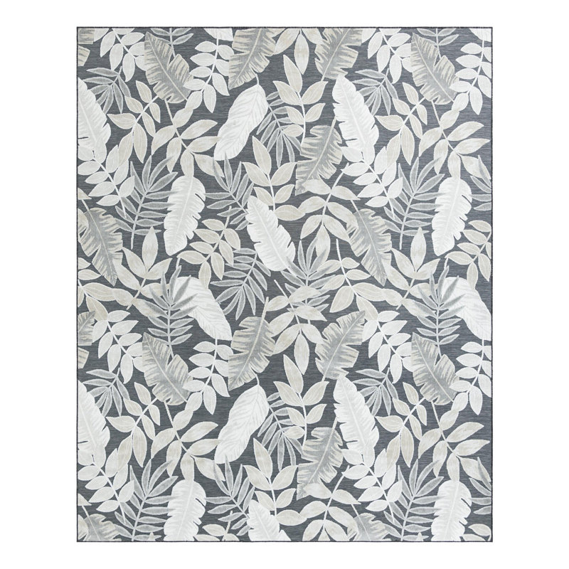 Firman Floral Indoor / Outdoor Rug, Rectangle 9'9" x 12'