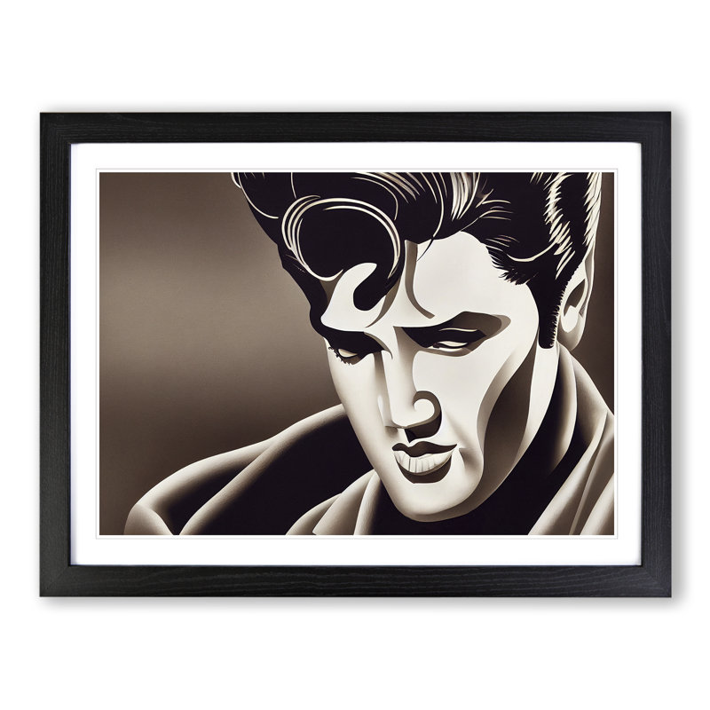 Elvis Presley Deco Vol.1 - Single Picture Frame Painting, Black , 46cm H x 64cm W x 2cm D