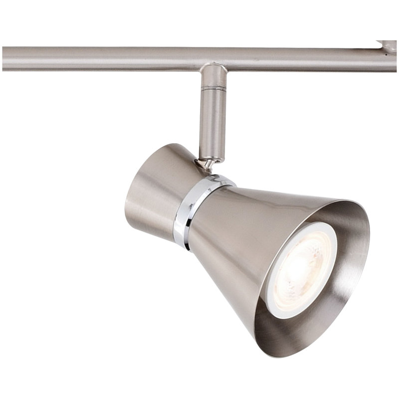 Ensemble de rail d'éclairage 4 lumières Aleezay, Nickel brossé / chrome
