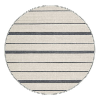  Tapis blanc lavé rayé gris clair