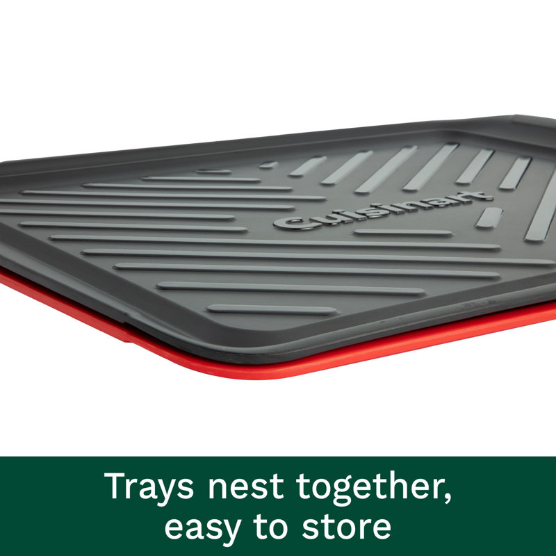 Large Black and Red Melamine Grilling Prep and Serve Trays