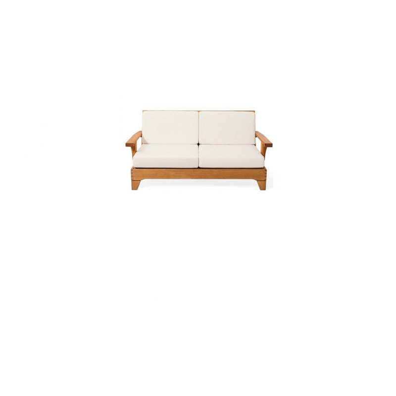 Caranas 80'' Wide Teak Patio Sofa with Sunbrella® Cushions