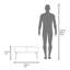 Table basse, 2 tablettes, 4 pieds