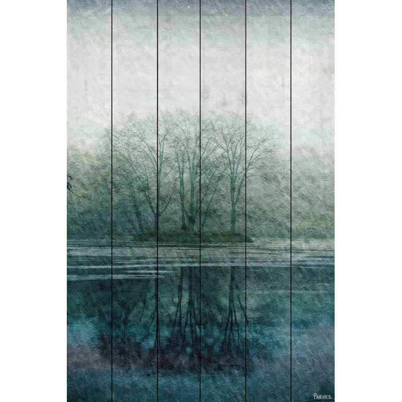 "Apple Lake" par Parvez Taj, reproduction d'art sur bois blanc, H 18 po x l 12 po