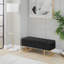 Banc de rangement en métal doré et velours noir