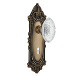 Victorian Plate with Decorative Keyhole and Crystal Victorian Knob