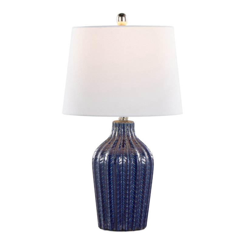 Lampe de table contemporaine en céramique, Bleu