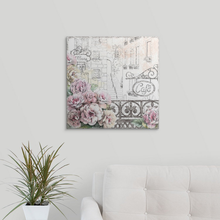 Roses de Paris «Paris Roses I», impression de Beth Grove, H 35 po x l 35 po x P 1,5 po, Toile
