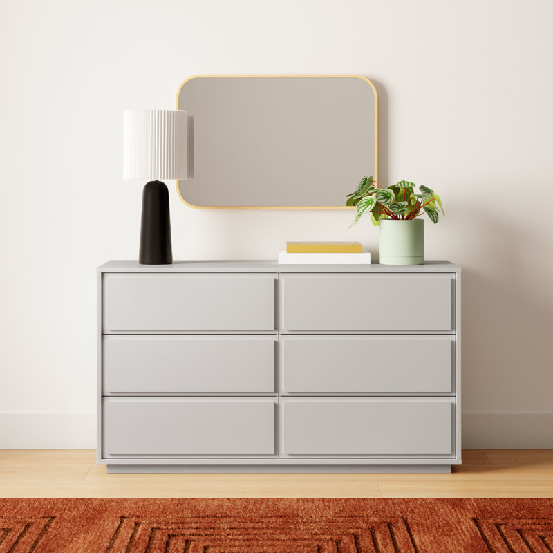 Carson Fully Assembled 6-Drawer Sideboard, Gray