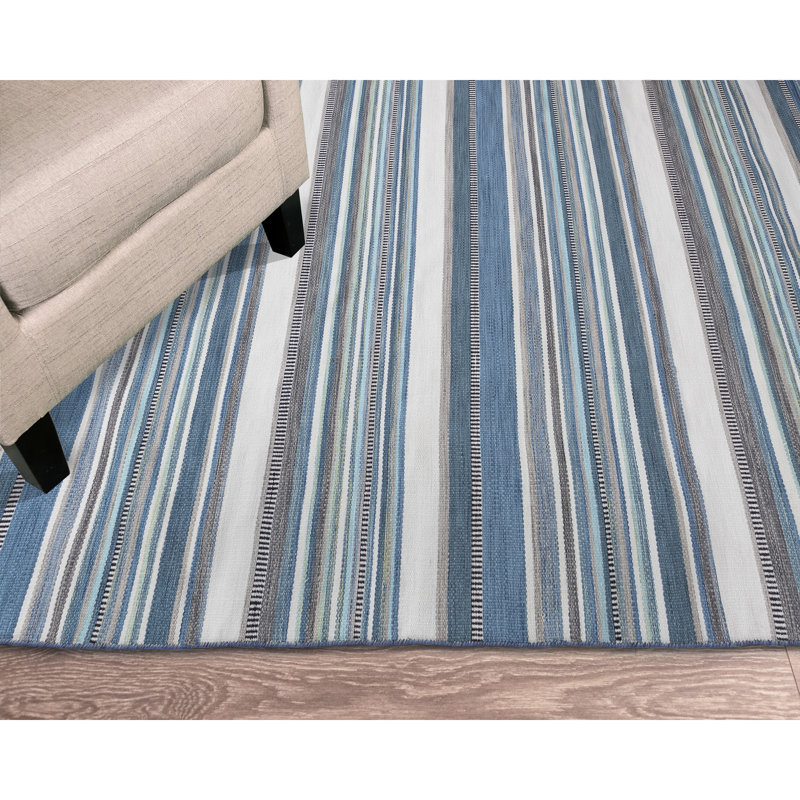 Tarbes Striped Indoor / Outdoor Rug, Rectangle 7'6" x 9'6"
