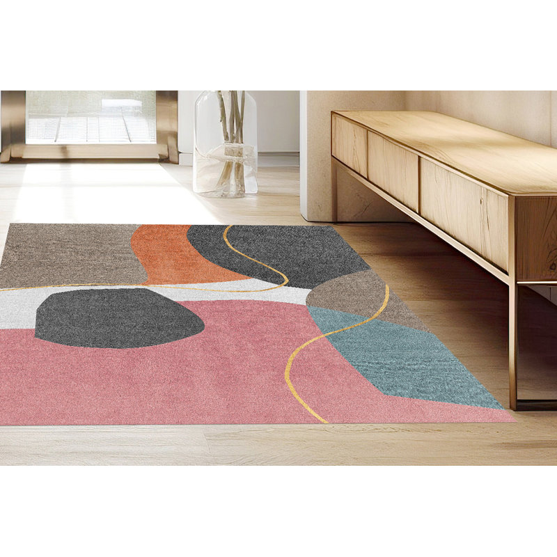 Algiers Vinyl Machine Printed Area Rug, Rectangle 5'3" x 7'10.5"