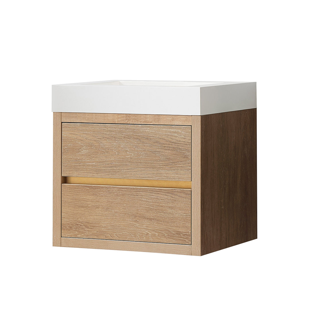 Vali 24" Wall-Mounted Single Bathroom Vanity Set AllModern Base 