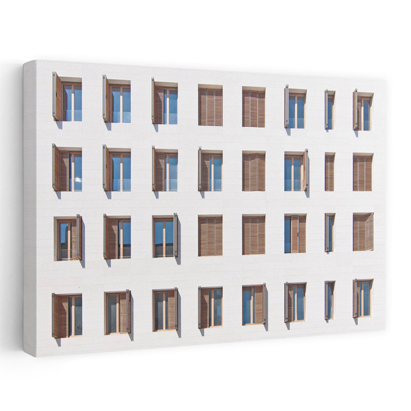 Art contemporain, architecture géométrique abstraite, art urbain contemporain, H 16 po x l 24 po