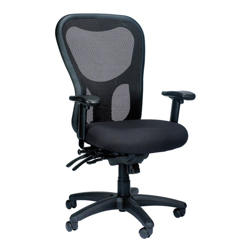 Chaise de bureau noire pivotante réglable