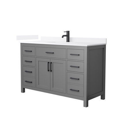 Beckett 54" Freestanding Single Bathroom Vanity with Quartz Top