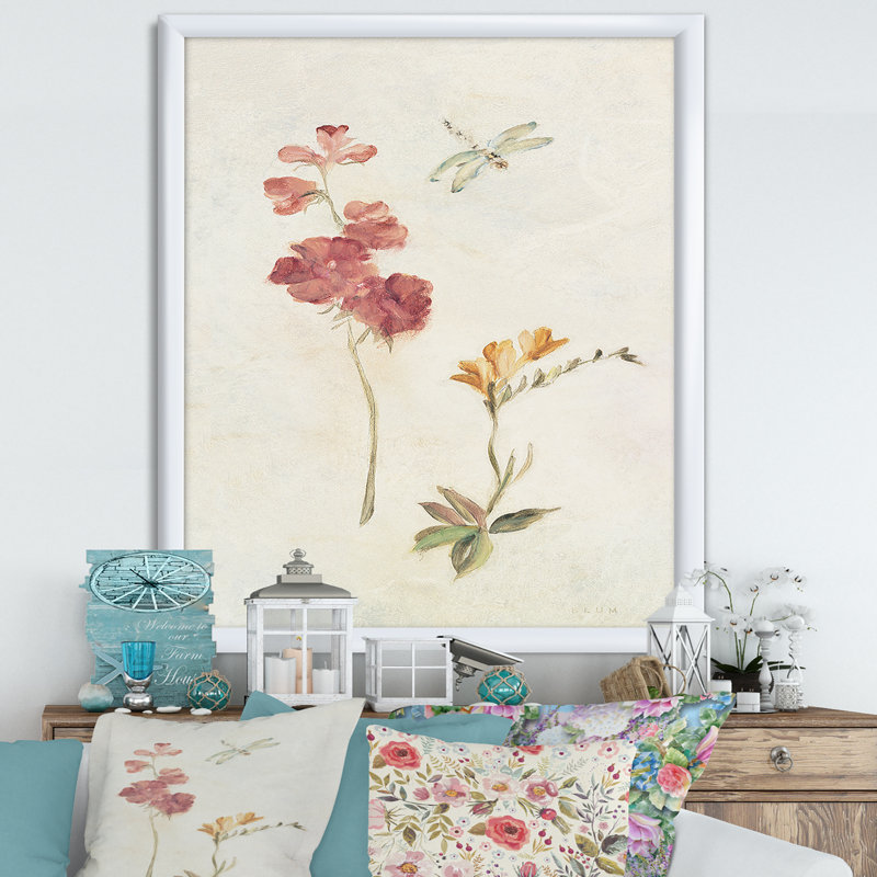 Cadre photo « wild simple wallflowers ii », reproduction sur toile, H 20 po x l 12 po x P 1po, Cadre blanc