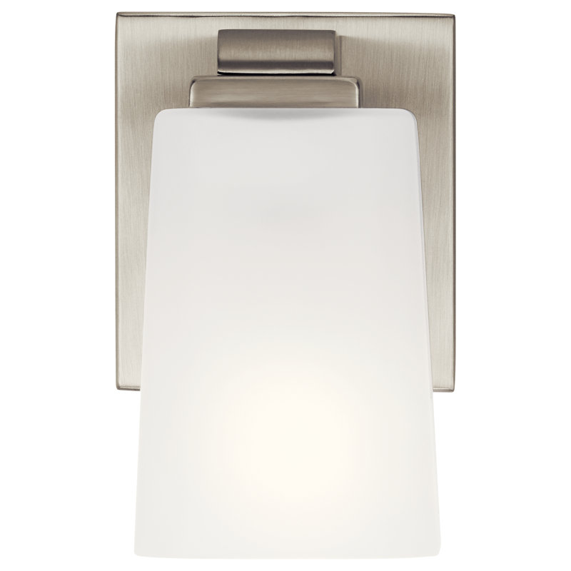 Applique murale à bras 1 lumière, Nickel brossé