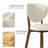 Upholstered Faux Leather Dining Chairs With Curved Back, Angled Walnut Oak Legs, Modern Armless Side Chairs For Kitchen & Dining Room  (Set of 2)-2043052260