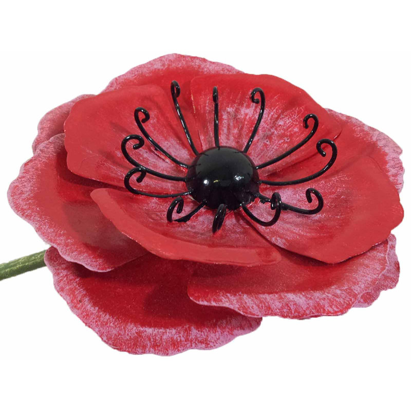 Plants & Flowers Metal Garden Statue, 5cm H x 71cm W x 15cm D, Red