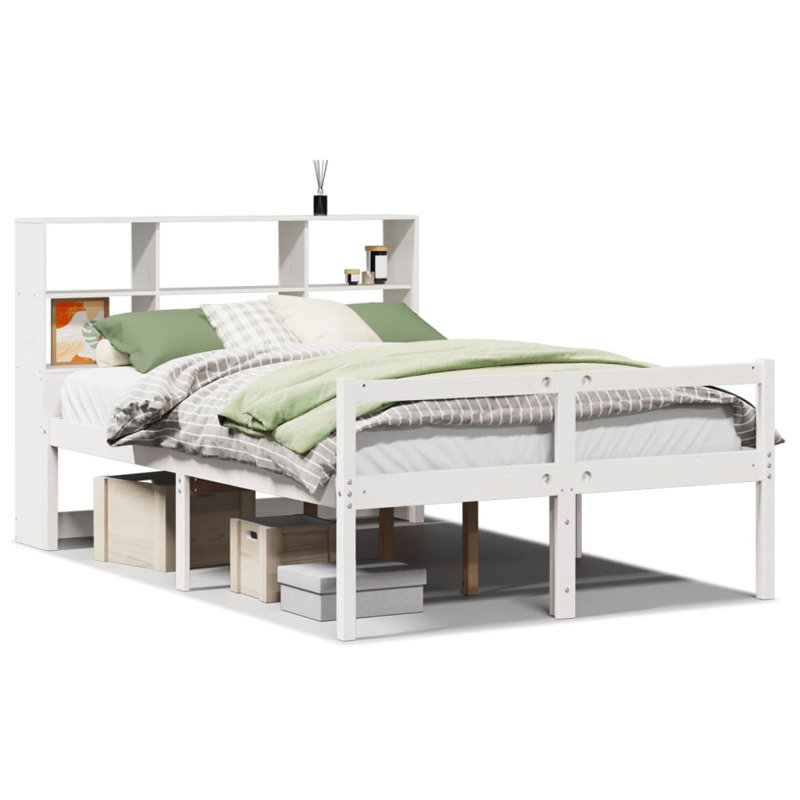 28-15 Solid Wood Bed, 160 x 200 cm, White