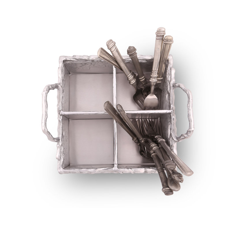 Grape Metal Square Flatware Caddy