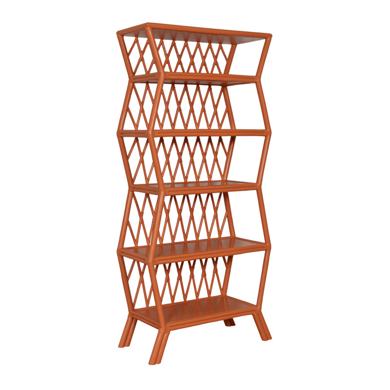 Newtown 80.5"H x 36"W Etagere Bookcase, Citrus Orange